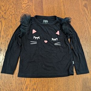 Little Sleepies Black Halloween Cat Long Sleeve Shirt Sz 2T